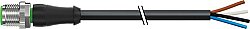 7000-12021-6340250 M12 male 0° A-cod. with cable PUR 4x0.34 bk UL/CSA+drag ch. 2.5m