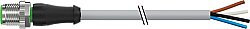 7000-12021-8620030 M12 male 0° A-cod. with cable PUR 4x0.75 gy UL/CSA+drag ch. 0.3m