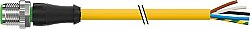 7000-12041-0351000 M12 male 0° A-cod. with cable PUR 5x0.34 ye UL/CSA+drag ch. 10m