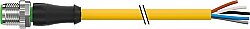 7000-12041-1262500 M12 male 0° A-cod. with cable PUR 5x0.34 ye UL/CSA+drag ch. 25m
