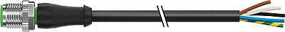 7000-12041-6350080 M12 male 0° A-cod. with cable PUR 5x0.34 bk UL/CSA+drag ch. 0.8m - 1