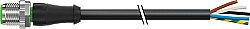 7000-12041-6351200 M12 male 0° A-cod. with cable PUR 5x0.34 bk UL/CSA+drag ch. 12m