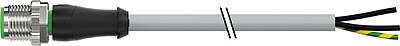 7000-12060-2160300 M12 male 0° A-cod. with cable PVC 3x0.75 gy 3m - 1