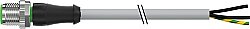 7000-12060-2160500 M12 male 0° A-cod. with cable PVC 3x0.75 gy 5m