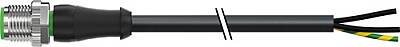 7000-12060-6362000 M12 male 0° A-cod. with cable PUR 3x0.75 bk UL/CSA+drag ch. 20m - 1
