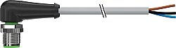 7000-12081-2130300 M12 male 90° A-cod. with cable PVC 3x0.34 gy UL/CSA 3m