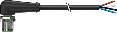 7000-12101-6141500 M12 male 90° A-cod. with cable PVC 4x0.34 bk UL/CSA 15m - 1