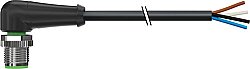 7000-12101-6540300 M12 male 90° A-cod. with cable PUR 4x0.34 bk UL/CSA+robot+drag ch. 3m