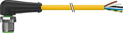7000-12121-0350750 M12 male 90° A-cod. with cable PUR 5x0.34 ye UL/CSA+drag ch. 7.5m - 1
