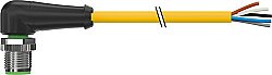 7000-12121-1260500 M12 male 90° A-cod. with cable PUR 5x0.34 ye UL/CSA+drag ch. 5m