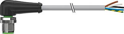 7000-12121-2550750 M12 male 90° A-cod. with cable PUR 5x0.34 gy UL/CSA+robot+drag ch. 7.5m - 1
