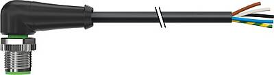 7000-12121-6351500 M12 male 90° A-cod. with cable PUR 5x0.34 bk UL/CSA+drag ch. 15m - 1