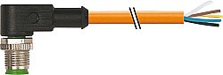 7000-12121-8520030 M12 male 90° A-cod. with cable PUR 4x0.34+1x0.5 or UL/CSA+robot+drag ch. 0.3m