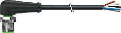 7000-12122-7320200 M12 male 90° A-cod. 180° with cable PUR 5x0.34 bk UL/CSA+drag ch. 2m