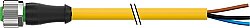 7000-12181-0331000 M12 female 0° A-cod. with cable PUR 3x0.34 ye UL/CSA+drag ch. 10m