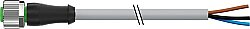 7000-12181-2331500 M12 female 0° A-cod. with cable PUR 3x0.34 gy UL/CSA+drag ch. 15m