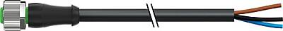 7000-12181-6462000 M12 female 0° A-cod. with cable PUR 3x0.34 bk UL/CSA+drag ch. 20m - 1