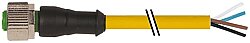 7000-12221-0241750 M12 female 0° A-cod. with cable PUR 4x0.34 ye UL/CSA 17.5m
