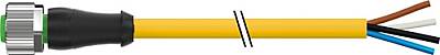 7000-12221-0341100 M12 female 0° A-cod. with cable PUR 4x0.34 ye UL/CSA+drag ch. 11m - 1
