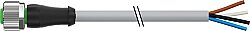 7000-12221-2340700 M12 female 0° A-cod. with cable PUR 4x0.34 gy UL/CSA+drag ch. 7m