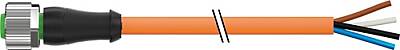 7000-12221-4872000 M12 female 0° A-cod. with cable PUR 4x0.34 or UL/CSA+robot+drag ch. 20m - 1