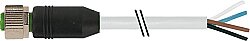 7000-12221-8622000 M12 female 0° A-cod. with cable PUR 4x0.75 gy UL/CSA+drag ch. 20m