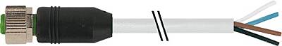 7000-12221-8622500 M12 female 0° A-cod. with cable PUR 4x0.75 gy UL/CSA+drag ch. 25m - 1