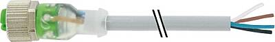 7000-12231-2140750 M12 female 0° A-cod. with cable 3LED PVC 4x0.34 gy UL/CSA 7.5m - 1