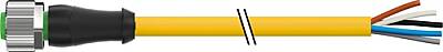 7000-12241-1260150 M12 female 0° A-cod. with cable PUR 5x0.34 ye UL/CSA+drag ch. 1.5m - 1