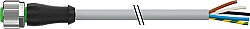 7000-12241-2351000 M12 female 0° A-cod. with cable PUR 5x0.34 gy UL/CSA+drag ch. 10m