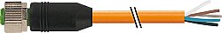 7000-12241-4880200 M12 female 0° A-cod. with cable PUR 5x0.34 or UL/CSA+robot+drag ch. 2m