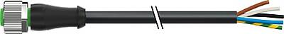7000-12241-6350300 M12 female 0° A-cod. with cable PUR 5x0.34 bk UL/CSA+drag ch. 3m - 1