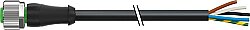 7000-12241-6550400 M12 female 0° A-cod. with cable PUR 5x0.34 bk UL/CSA+robot+drag ch. 4m