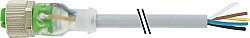 7000-12251-2350300 M12 female 0° A-cod.with cable 3LED PUR 5x0.34 gy UL/CSA+drag ch. 3m