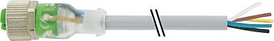 7000-12251-2351000 M12 female 0° A-cod.with cable 3LED PUR 5x0.34 gy UL/CSA+drag ch. 10m - 1