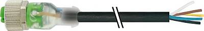 7000-12251-6350750 M12 female 0° A-cod.with cable 3LED PUR 5x0.34 bk UL/CSA+drag ch. 7.5m - 1