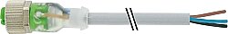 7000-12261-2131700 M12 female 0° A-cod. with cable LED PVC 3x0.34 gy UL/CSA 17m