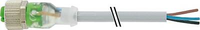 7000-12261-2330750 M12 female 0° A-cod. with cable LED PUR 3x0.34 gy UL/CSA+drag ch. 7.5m - 1