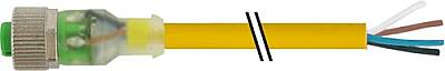 7000-12291-0140750 M12 female 0° A-cod. with cable LED PVC 4x0.34 ye UL/CSA 7.5m - 1