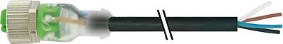 7000-12291-6141500 M12 female 0° A-cod. with cable LED PVC 4x0.34 bk UL/CSA 15m - 1