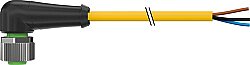 7000-12321-0131500 M12 female 90° A-cod. with cable PVC 3x0.34 ye UL/CSA 15m
