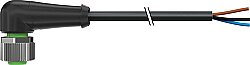 7000-12321-6330250 M12 female 90° A-cod. with cable PUR 3x0.34 bk UL/CSA+drag ch. 2.5m