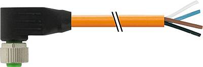 7000-12341-4870200 M12 female 90° A-cod. with cable PUR 4x0.34 or UL/CSA+robot+drag ch. 2m - 1