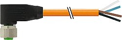 7000-12341-4871000 M12 female 90° A-cod. with cable PUR 4x0.34 or UL/CSA+robot+drag ch. 10m