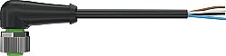 7000-12341-6340800 M12 female 90° A-cod. with cable PUR 4x0.34 bk UL/CSA+drag ch. 8m
