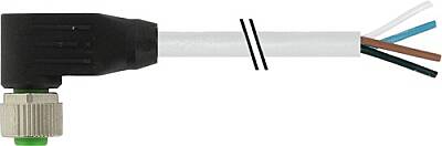 7000-12341-8620100 M12 female 90° A-cod. with cable PUR 4x0.75 gy UL/CSA 1m - 1