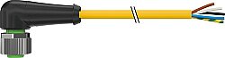 7000-12361-0150750 M12 female 90° A-cod. with cable PVC 5x0.34 ye UL/CSA 7.5m