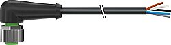 7000-12361-7321500 M12 female 90° A-cod. with cable PUR 5x0.34 bk UL/CSA+drag ch. 15m