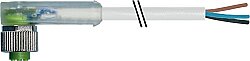 7000-12381-2331500 M12 female 90° A-cod. with cable LED PUR 3x0.34 gy UL/CSA+drag ch. 15m