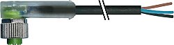 7000-12381-6530150 M12 female 90° A-cod. with cable LED PUR 3x0.34 bk UL/CSA+robot+drag ch. 1.5m